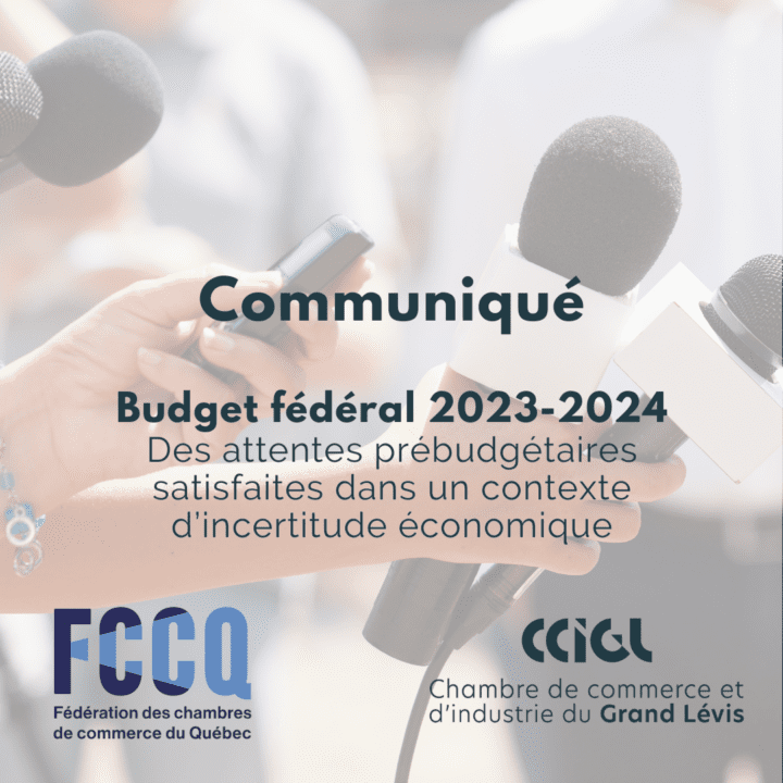 Budget fédéral 20232024 Chambre de commerce et d'industrie du Grand